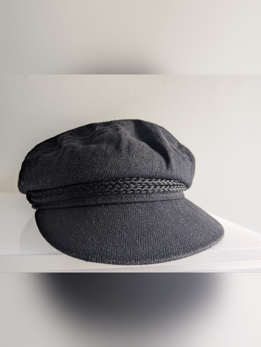 Brixton Black Cadet Cap with Subtle Pinstripe Lining